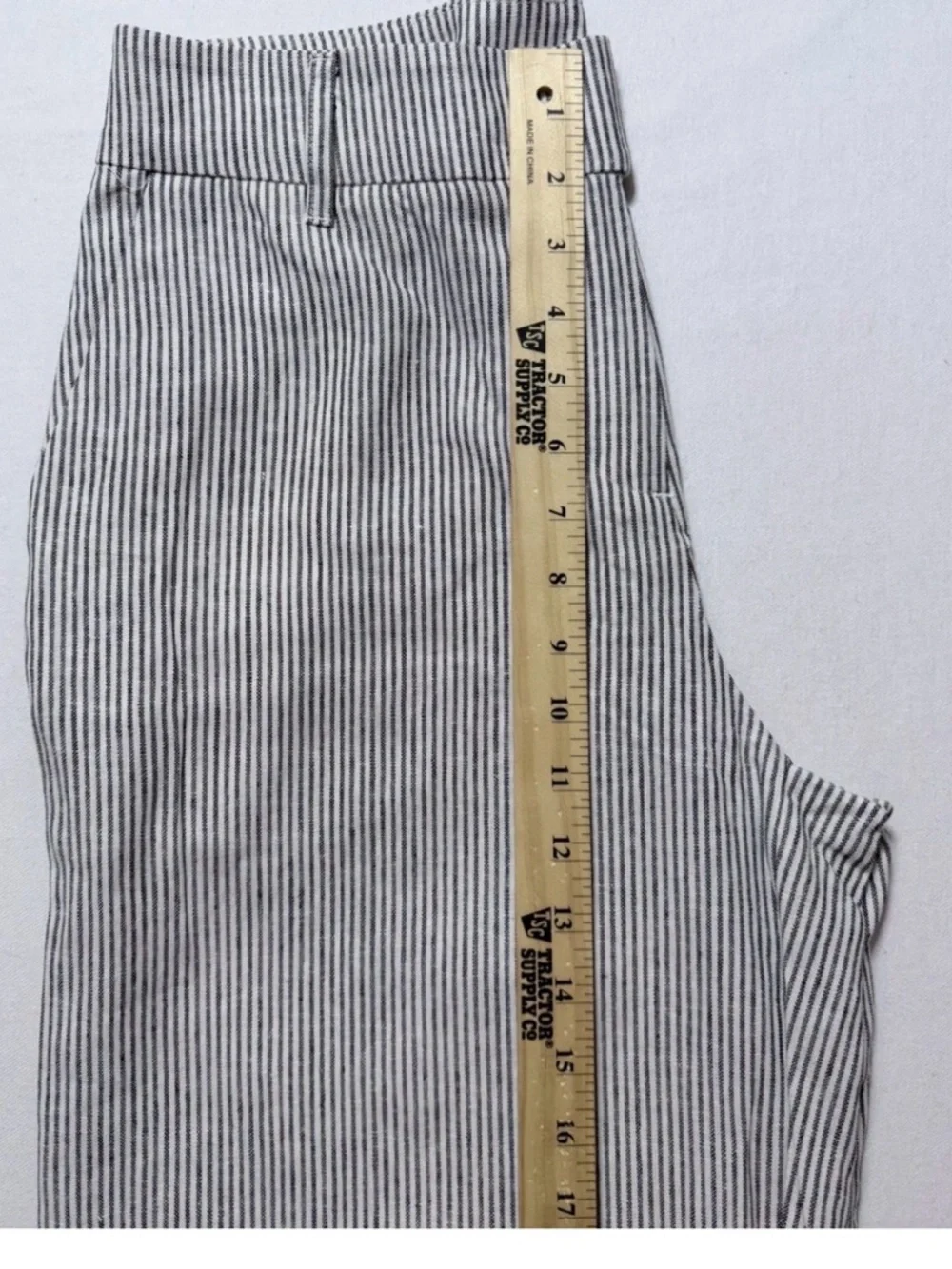 Scoop Linen Blend Wide Leg Pants Size 2 Pinstripe Lightweight Coastal Summer NWT - Picture 8 of 10
